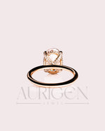 Oval Brilliant Cut Lab Grown and Moissanite Diamond Ring with 4-Prong Setting