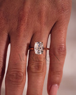 Cushion Cut Moissanite and Lab Grown Diamond Ring- Solitaire Ring in Solid Gold