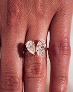 Marquise & Crushed Ice Pear Toi Et Moi Engagement Ring Two-Stone Ring 14K Solid Gold Ring