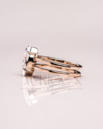 Fine Jewelry 14K Solid Gold Marquise Moissanite and Leb Diamond Ring