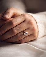 Fine Jewelry 14K Solid Gold Marquise Moissanite and Leb Diamond Ring