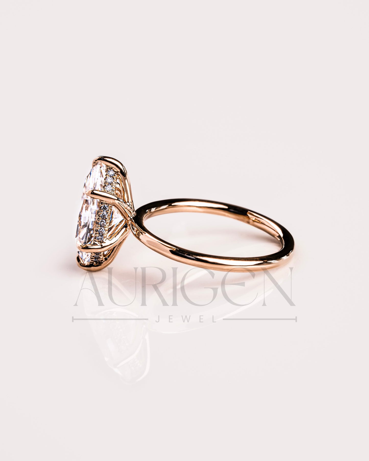 Modern Marquise Cut Engagement Ring- Lab Grown and Moissanite Diamond