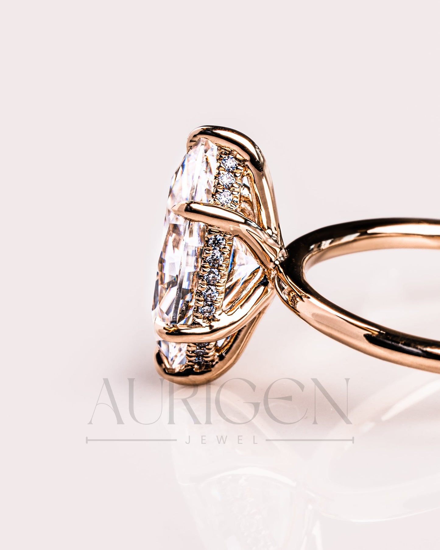 Modern Marquise Cut Engagement Ring- Lab Grown and Moissanite Diamond