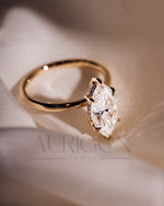 Modern Marquise Cut Engagement Ring- Lab Grown and Moissanite Diamond