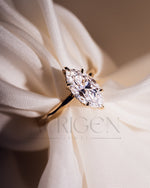 Modern Marquise Cut Engagement Ring- Lab Grown and Moissanite Diamond