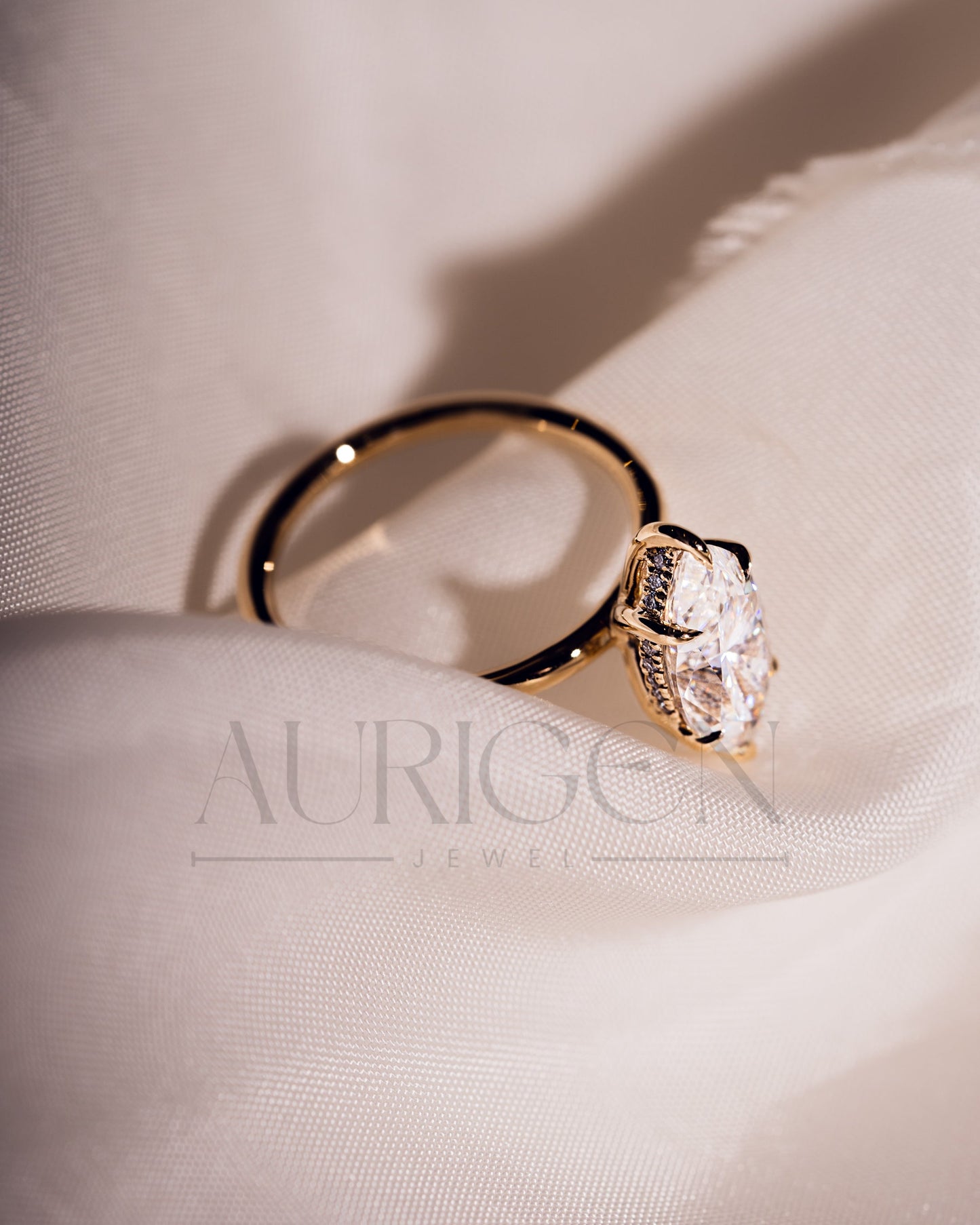 Modern Marquise Cut Engagement Ring- Lab Grown and Moissanite Diamond