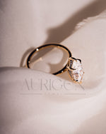 Modern Marquise Cut Engagement Ring- Lab Grown and Moissanite Diamond