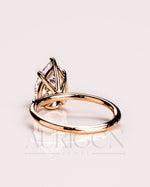 Crushed Ice Pear Moissanite and Lab Grown Diamond Solitaire Engagement Ring