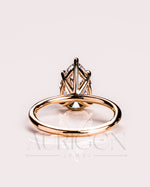 Crushed Ice Pear Moissanite and Lab Grown Diamond Solitaire Engagement Ring