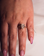 Crushed Ice Pear Moissanite and Lab Grown Diamond Solitaire Engagement Ring