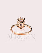 Inspired Crushed Ice Oval Cut Moissanite and Lab Grown Diamond 14K Solid Gold Ring