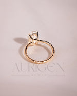 Inspired Crushed Ice Oval Cut Moissanite and Lab Grown Diamond 14K Solid Gold Ring