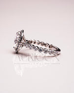 Sparkling Lab Grown and Moissanite Diamond Oval Cut Brilliant Halo Ring
