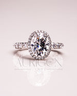 Sparkling Lab Grown and Moissanite Diamond Oval Cut Brilliant Halo Ring