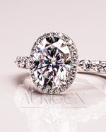 Sparkling Lab Grown and Moissanite Diamond Oval Cut Brilliant Halo Ring