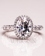Sparkling Lab Grown and Moissanite Diamond Oval Cut Brilliant Halo Ring