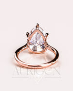 5-Prong Set Crushed Ice Pear Moissanite & Lab Grown Diamond Engagement Ring