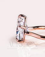 5-Prong Set Crushed Ice Pear Moissanite & Lab Grown Diamond Engagement Ring