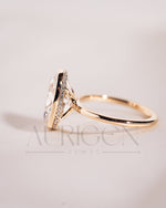 Modern Oval Cut Moissanite and Lab Grown Diamond Bezel Solitaire Ring in 14K Rose Gold