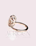 Modern Oval Cut Moissanite and Lab Grown Diamond Bezel Solitaire Ring in 14K Rose Gold