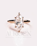 Timeless Marquise Cut Moissanite and Lab Grown Diamond Ring