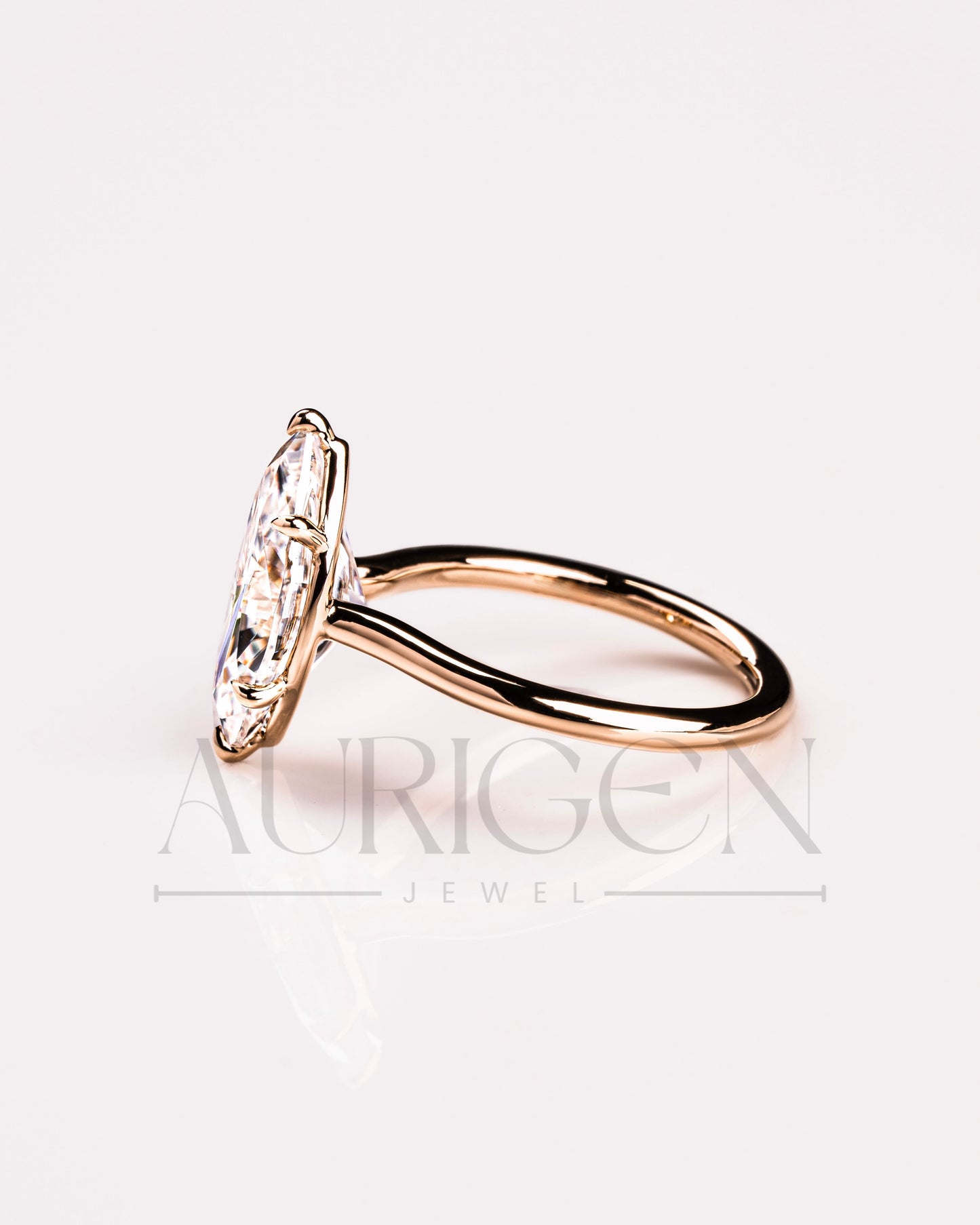 Timeless Marquise Cut Moissanite and Lab Grown Diamond Ring