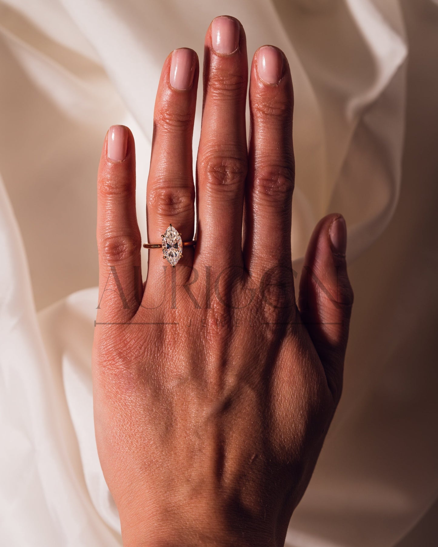 Timeless Marquise Cut Moissanite and Lab Grown Diamond Ring