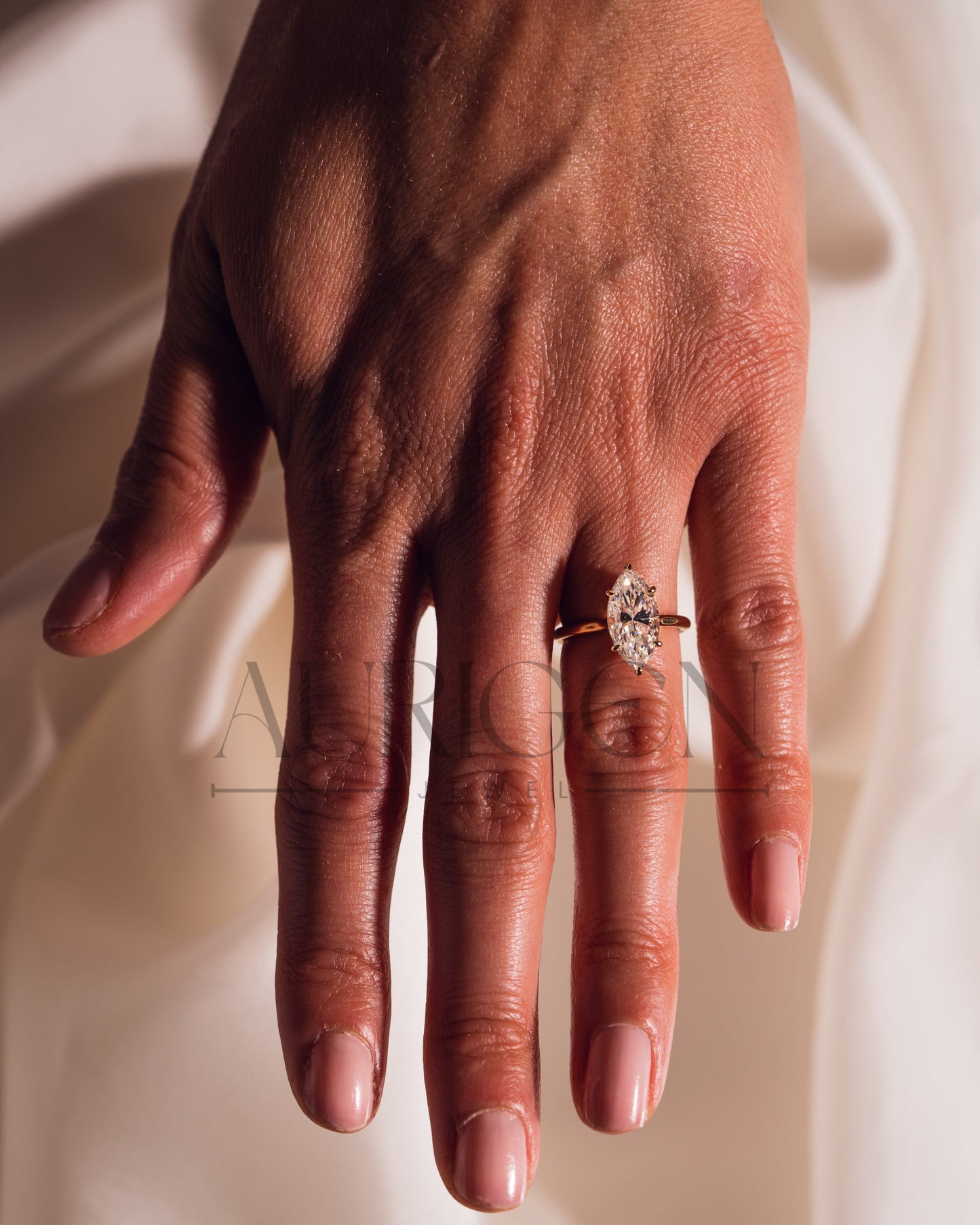 Timeless Marquise Cut Moissanite and Lab Grown Diamond Ring