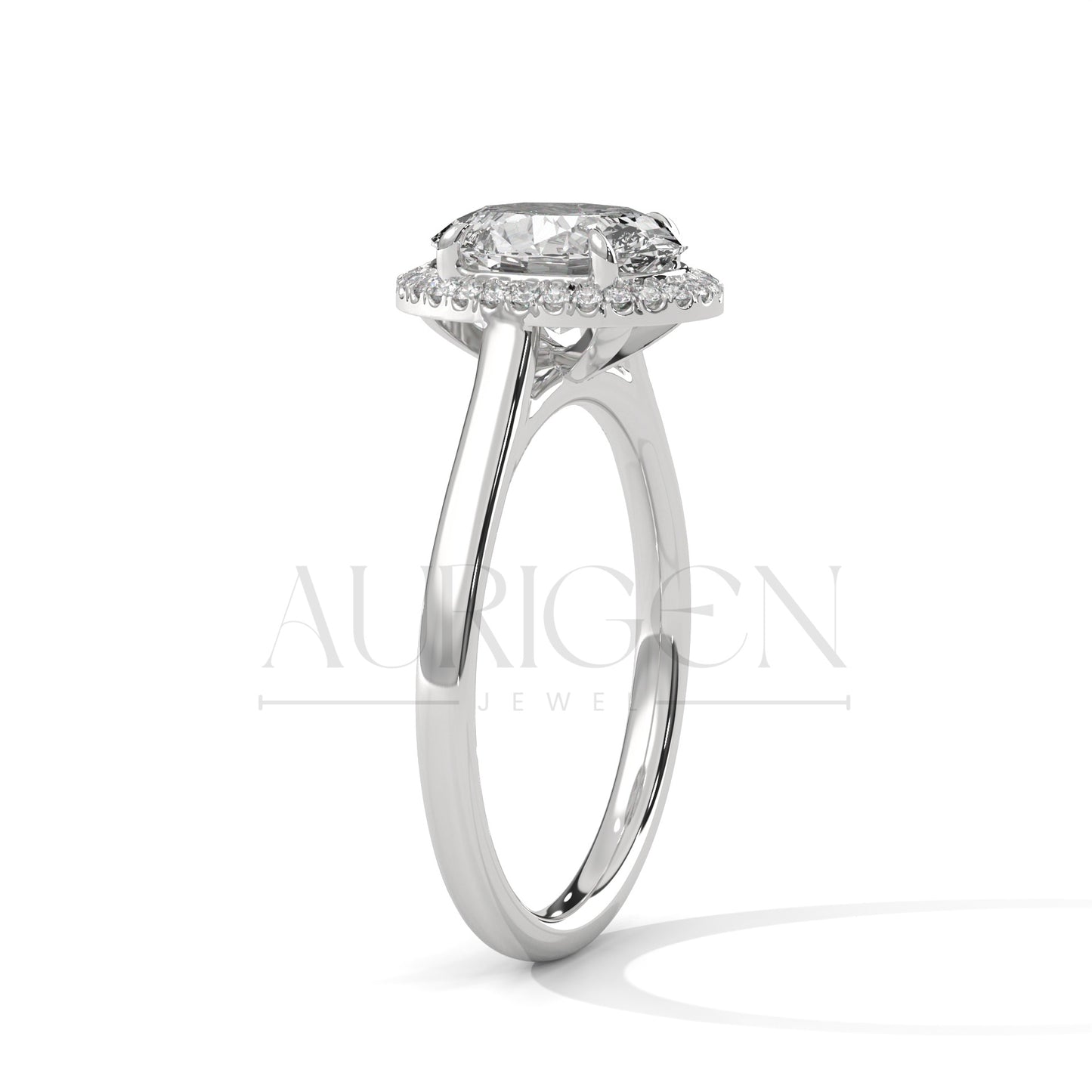 Modern 2.00 CT Oval Cut Diamond Engagement Ring with Halo
