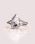 Dazzling Rose Cut Pear Lab Grown and Moissanite Diamond Solitaire Ring