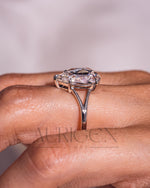 Dazzling Rose Cut Pear Lab Grown and Moissanite Diamond Solitaire Ring