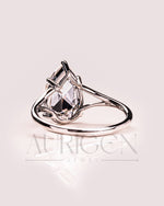 Dazzling Rose Cut Pear Lab Grown and Moissanite Diamond Solitaire Ring