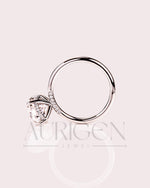 Sparkling Oval Cut Moissanite and Lab Grown Engagement Ring-14K Solid Gold