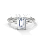 Emerald Cut Solitaire Diamond Engagement Ring in 14K Solid Gold