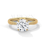 Twist Solitaire 2.00 CT Round Cut Moissanite Diamond Engagement Ring