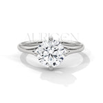 2 Ct Modern Round Brilliant Solitaire Ring with Split Shank in 14K Solid Gold