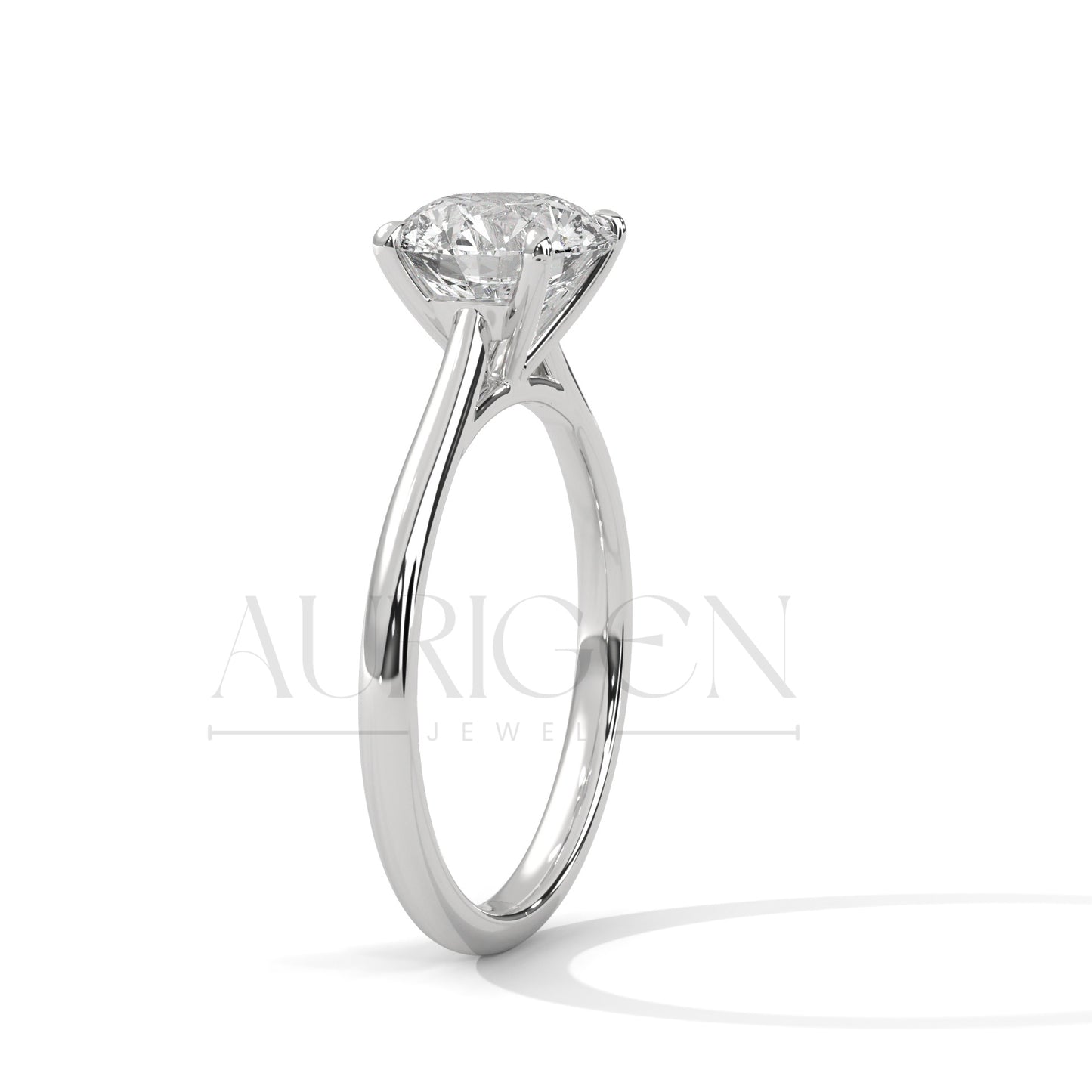 2 Ct Round Brilliant Solitaire Diamond Engagement Ring in 14K Solid Gold