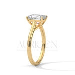 2 Ct Emerald Cut Solitaire Diamond Engagement Ring in 14K Solid Gold