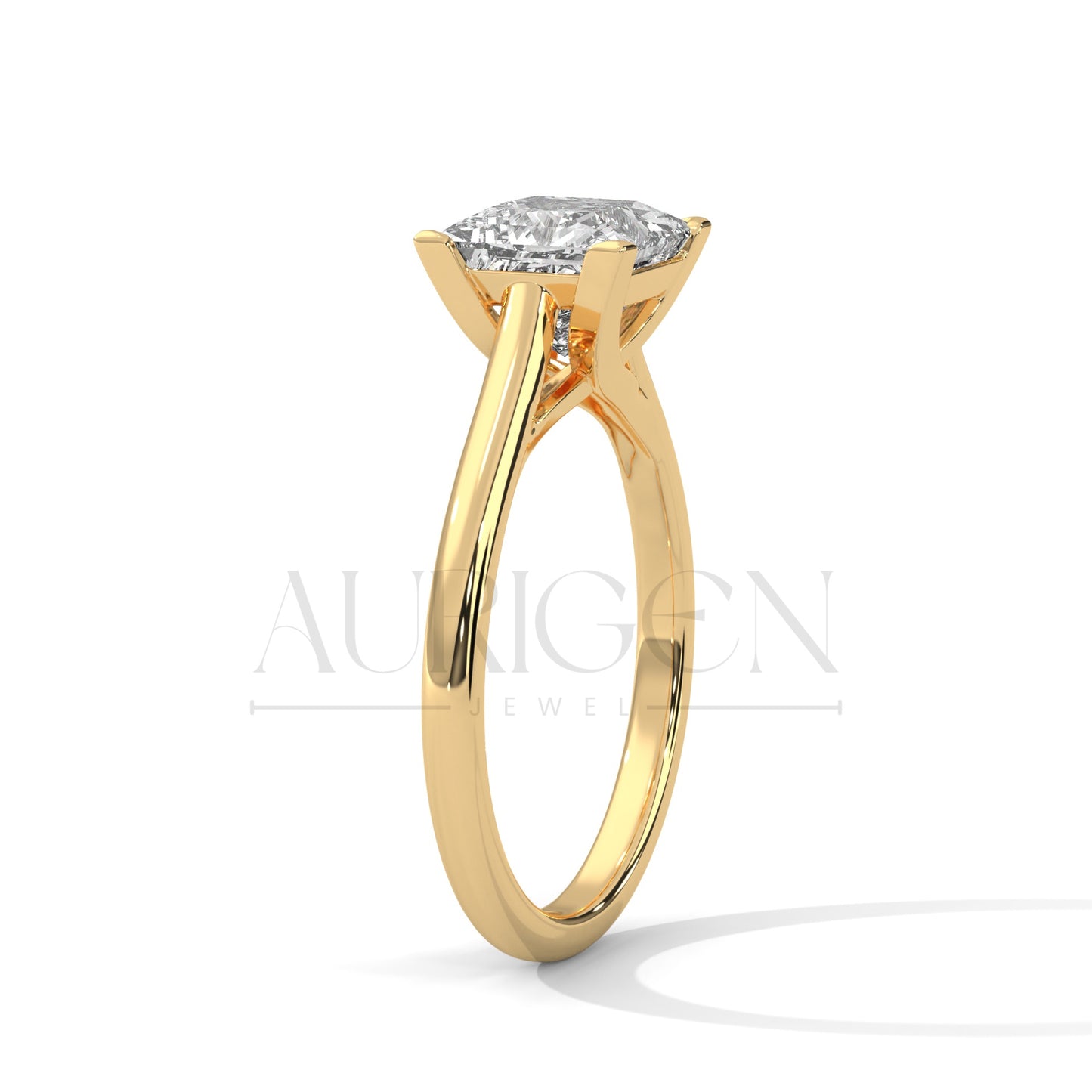 2 Ct Luxury Princess Cut Diamond Solitaire Ring in 14K Solid Gold