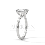 2 Ct Emerald Cut Solitaire Diamond Engagement Ring in 14K Solid Gold