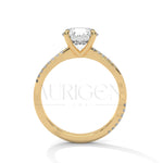 2.00 CT Round Brilliant Solitaire with Diamond-Accented Twisted 14K Solid Gold Ring