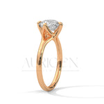 2 Ct Modern Round Brilliant Solitaire Ring with Split Shank in 14K Solid Gold