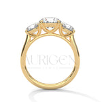 Timeless Trilogy Round Cut Diamond Engagement Ring in 14K Solid Gold
