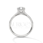 Emerald Cut Diamond Engagement Ring in 14K Solid Gold with Classic Pave Band