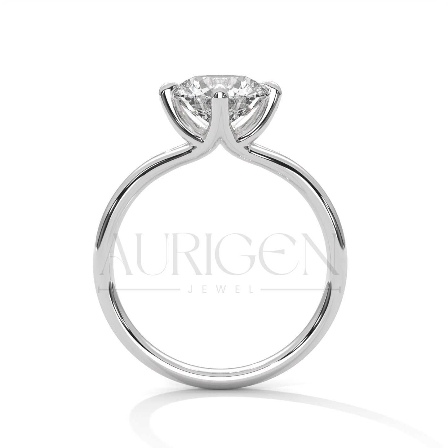 2 Ct Modern Round Brilliant Solitaire Ring with Split Shank in 14K Solid Gold