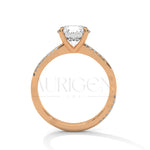 2.00 CT Round Brilliant Solitaire with Diamond-Accented Twisted 14K Solid Gold Ring