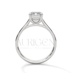 Beautiful 2.00 CT Emerald Cut Moissanite Diamond Pave Set 14K Solid Gold Ring