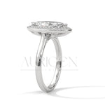 2 CT Marquise Engagement Ring with Bezel Halo 14K Solid Gold