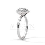 Stunning 2.0 CT Oval Cut Halo Diamond 14K Solid Gold Engagement Ring