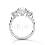 Timeless Trilogy Round Cut Diamond Engagement Ring in 14K Solid Gold